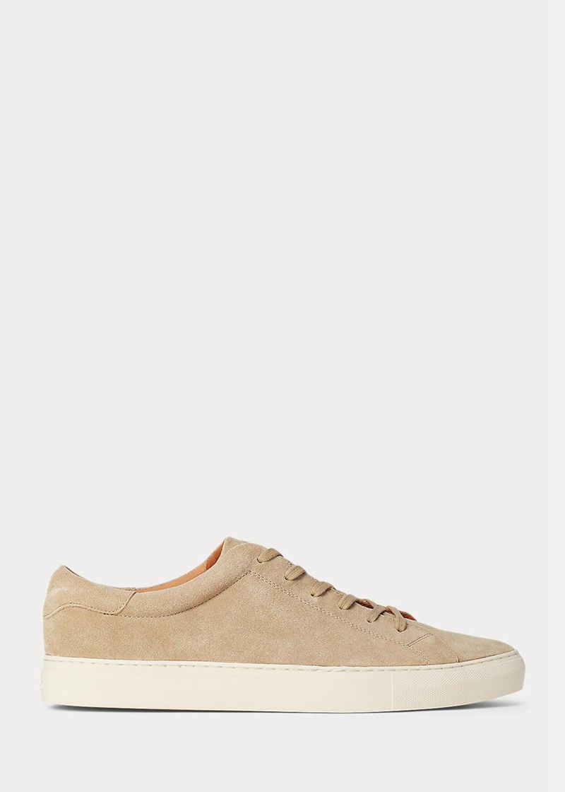 Zapatillas Polo Ralph Lauren Hombre Jermain Suede Chile Beige WPDJO-4037